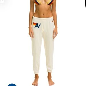Aviator Nation Logo Sweatpants, vintage white, Size M
